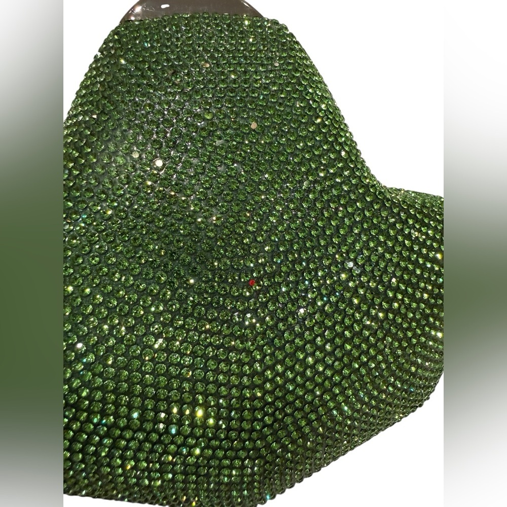Rhinestone Ivy Leaf Elegant Clutch Evening Bag with Chain Strap for Formalwear - Picture 6 of 16